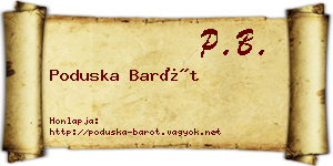 Poduska Barót névjegykártya